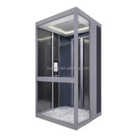 Ascenseur de villa à traction de 400 kg, système de fonctionnement silencieux, revêtement de sol en PVC durable, ascenseur moderne pour maison privée, plusieurs étages