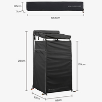 Tente de douche latérale pour voiture avec barre lumineuse LED, imperméable, pour camping, SUV, camion, espace de change et de privacité
