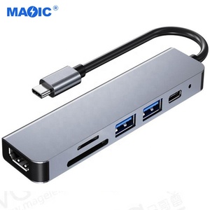 Oem mới lạ cao cấp Nhà cung cấp USB HUB Loại C 3.<span class=keywords><strong>1</strong></span> HUB để <span class=keywords><strong>HDMI</strong></span> 4K USB2.0 USB3.0 SD TF PD 60W <span class=keywords><strong>6</strong></span> trong <span class=keywords><strong>1</strong></span> HUB Docking Station - Product Image 2