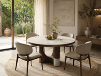 Table à manger minimaliste moderne avec surface en pierre élégante - Fournisseur de meubles contemporains pour la maison
