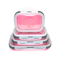 Accessoires de cuisine HYRI, rangement domestique, boîte à lunch pliable en silicone écologique carrée, ensemble de 4 pièces, contenants alimentaires modernes 3-6L