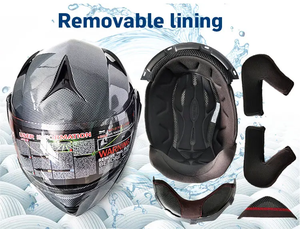 Casque de moto intégral futuriste en ABS, étanche et durable, avec mentonnière et visière amovibles, pour la sécurité en moto - Product Image 3