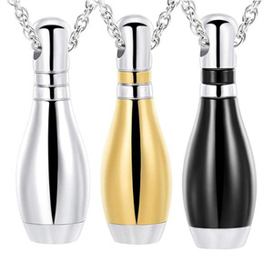 La forme de <span class=keywords><strong>boule</strong></span> de bowling en acier inoxydable peut ouvrir le pendentif de crémation collier pendentif bouteille de parfum - Product Image 1