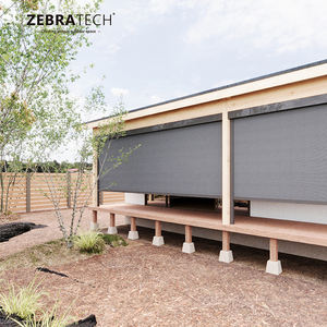 विंडप्रूफ वाटरप्रूफ वाटरप्रूफ शेड मोटर चालित ऊर्ध्वाधर दरवाजा गार्डन शेड जिपर बाहरी रोलर अंधा - Product Image 6