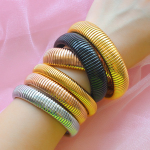 Muslimplain ring bracciale in acciaio inossidabile advanced sense wide elastic stacked wholesale - Product Image 5