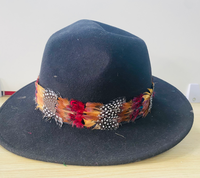 Ruban de garniture à coudre, frange en plumes de coq naturelles, bande de chapeau pour hommes et femmes, costume, chapeaux de cowboy, fedora, couvre-chef, accessoire pour cheveux