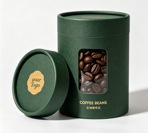 บรรจุภัณฑ์กาแฟแบบย่อยสลายได้ทางชีวภาพเกรดอาหาร OEM สำหรับเมล็ดกาแฟ บรรจุในหลอดกระดาษพร้อมหน้าต่างมองเห็นได้ บรรจุภัณฑ์กล่องกระดาษหรูหราเป็นมิตรกับสิ่งแวดล้อม - Product Image 2
