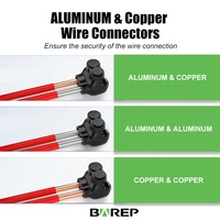 Conector de Cable Mecánico BAREP UL486A-486B Aislado de Aluminio 6061 de 2 Puertos, Multiconexión, Doble Calificación Cu/Al, de 4 AWG a 14 AWG
