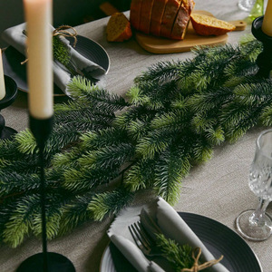 Guirlande artificielle en aiguilles de pin de 180 cm, décoration murale de Noël, style traditionnel, verdure en plastique - Product Image 2