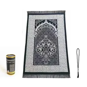 Venta caliente alfombra de oración musulmana juego de regalo turco musulmán pavo alfombra de oración con cuentas