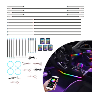 Striscia LED RGB Universale per Auto Symphony, 64 Colori, <span class=keywords><strong>Fibra</strong></span> <span class=keywords><strong>Ottica</strong></span> Acrilica, Sincronizzazione Musicale, Telecomando, 12V - Product Image 1