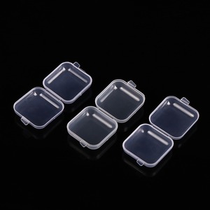 Transparent Square <b>Plastic</b> Storage <b>Box</b> For Jewelry Earring Accessories PP Material With Lid 20mm High Capacity 0-100ml - Product Image 3