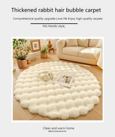 Tapis de sol circulaire style minimaliste, tapis moelleux pour chambre à coucher, couverture de chevet, tapis et ensembles de tapis