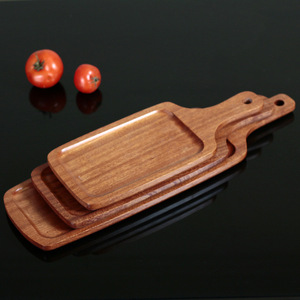 Top-notch Sapele Wood Pizza Board Rectangle Flat <b>Steak</b> <b>Plate</b> Dessert Tray Handmade Solid Color - Product Image 3