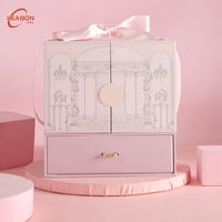 Boîte en carton rigide magnétique à double porte personnalisée « Amour éternel », gaufrage feuille d'or, pour mariage, fiançailles, bonbons, bijoux, emballage cadeau