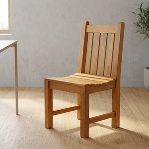 Silla de Jardín de Madera Maciza, Diseño Moderno, Patas Cónicas Resistentes, Muebles de Exterior, Uso en Pisos Duros, No Plegable - Product Image 3