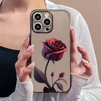 Coque de téléphone portable personnalisée à motif rose rouge pour iPhone 16 15 17 Air Pro Max, coque transparente Angel Eyes en TPU antichoc