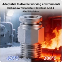Raccord pneumatique droit en acier inoxydable, 4MM/6MM/8MM/10MM/12MM, à connexion rapide, pour système de conduite d'air