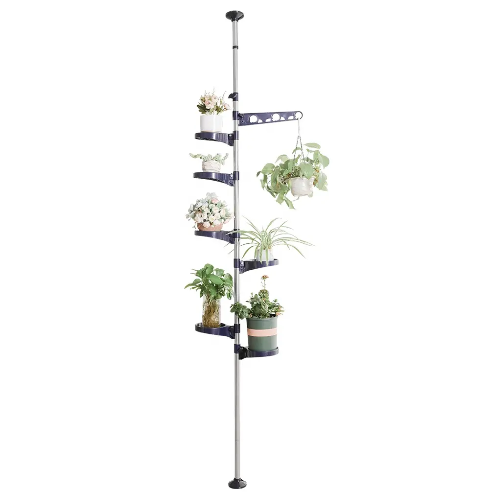 Baoyouni suporte de extensão de planta, suporte de metal para plantas 7 tamanhos, prateleira de exibição sem furadeira
