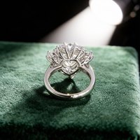 Bague de fiançailles en forme de cœur Mlluki Moissanite en argent sterling 925 10*10 4,0 Ct pour femme
