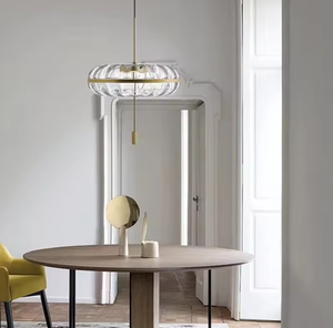 Zeal Lighting Modern Glass <b>Pumpkin</b> Pendant <b>Light</b> Iron Design Switch Remote Control Restaurant Rooms - Product Image 5