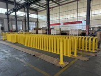 Poteau de signalisation routière en acier, poteau de sécurité, poteau de stationnement, poteau de protection en métal jaune, poteau de signalisation manuel à montage en surface