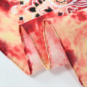 All'ingrosso 100% cotone multicolore Hip-Hop fasce Street Dance Tie-Dye fazzoletti di girasole e anacardi quadrati sciarpa bandane - Product Image 4