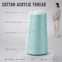 Fil à broder en coton acrylique 2 plis 16S, 249 couleurs, 3000 yards, 240g, broderie à la machine, vente en gros