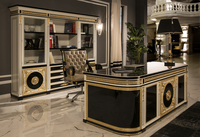 Bureau de direction en bois de luxe pour villa ou bureau à domicile, style antique