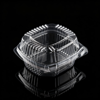 Boîte à hamburger jetable transparente en PET avec couvercle articulé et dôme supérieur pour cheeseburger, qualité alimentaire, vente en gros, personnalisable