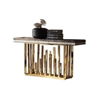 Table console moderne de luxe en marbre avec entrée en acier inoxydable Meubles de salon pour la maison pour le couloir de la villa