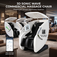 Fauteuil de massage 3D à ondes soniques commercial à monnayeur, inclinable zéro gravité pour le corps entier, avec système de paiement QR