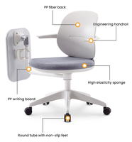 Chaise de bureau ergonomique contemporaine à domicile confortable chaise d'ordinateur à dossier haut support lombaire chaise de bureau pivotante table en PP