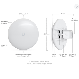 PowerBeam NBE-5AC-Gen2 5AC Dual-Band Outdoor Wireless <b>Access</b> <b>Point</b> with WEP and QoS Support - Product Image 2