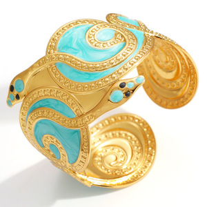 Brazalete con Diseño de Serpiente, Chapado en Oro de 18k, Joyería de Moda para Mujer, Accesorio de Playa - Product Image 5