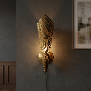 Zahereen BR382 - Lámpara de Pared LED Decorativa de Estilo Antiguo Marroquí y Egipcio, de Latón Dorado, para Hoteles e Interiores - Product Image 3