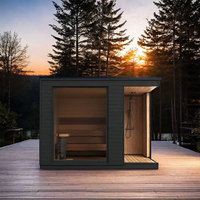 Al Aire Libre 2-4 personas de leña Bañera de hidromasaje Vapor Cubo de cedro rojo Sauna