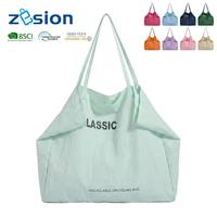 Sac fourre-tout personnalisé avec logo, en nylon froissé, vente en gros, écologique, réutilisable, sac de shopping, cadeau d'entreprise, usine OEM