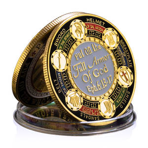 Die volle Rüstung Gottes anziehen Herausforderungs-Münze Beten immer Souvenir sammler-Münze Gold-Silber-Gedenkmünze - Product Image 2