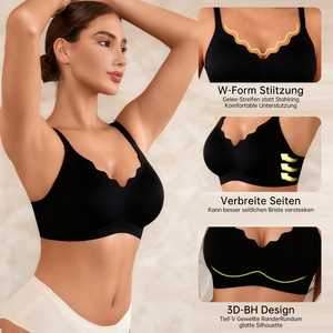 Reggiseno Senza Cuciture e Senza Ferretto da Donna, con Scollo a V Festonato, Push-up, Supporto in Gel, Lati Larghi, Morbido e Confortevole - Product Image 1