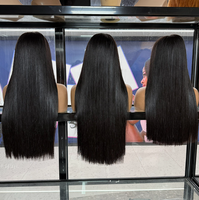 Parrucca Full Lace di Alta Qualità in Capelli Vergini, Annodata a Mano, 100% Umani, Fornitori all'Ingrosso di Capelli Vergini, Liscia, Trasparente, Full Lace HD