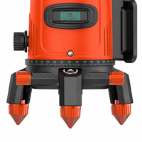 Niveau laser vert 5 lignes 235 avec boîtier cylindrique orange, kit avec deux batteries et trépied de 1 m
