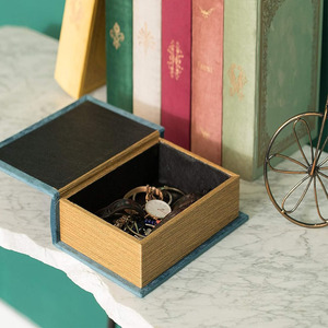 Caja de almacenamiento de <span class=keywords><strong>madera</strong></span> con forma de <span class=keywords><strong>libro</strong></span> decorativo azul Vintage, soporte de baratija pintado a mano <span class=keywords><strong>para</strong></span> graduación, Pascua, Halloween, Acción de Gracias - Product Image 3