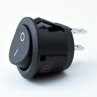 Interrupteur à bascule rond KCD1, 2 broches SPST ON-OFF I/O, noir, mini interrupteur à bascule rond pour appareils ménagers
