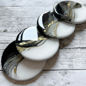 Sous-verres en pierre élégants faits à la main, style bohème, non toxiques, écologiques, conçus pour les tables rustiques, cuisines de style farmhouse, personnalisables - Product Image 1