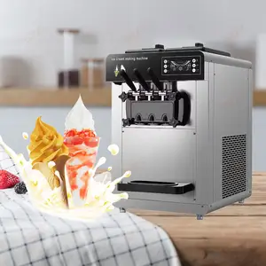 Machine à crème glacée molle de table industrielle d'une capacité de 12L 1500W Machine à crème glacée à 3 saveurs Machine à crème glacée italienne
