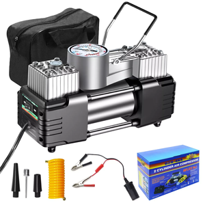 CLAUTOOL - Inflador de Neumáticos Portátil de Alta Resistencia con Motor de Cobre, Mini Compresor de Aire para Automóvil de 12 V, Doble Cilindro, Portátil, CC 12 V - Product Image 4
