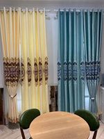 Rideau en tissu brodé avec œillets lumineux, vente en gros