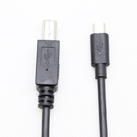 Kabel Data Sinkronisasi dan Pengisian Daya Micro USB 5pin Male ke USB B Male OTG Hitam 0.5m