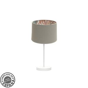 Lámpara de mesa pequeña, 1xE14, color blanco con estampado de topo, ideal para iluminar espacios reducidos y decorar ambientes. - Product Image 1